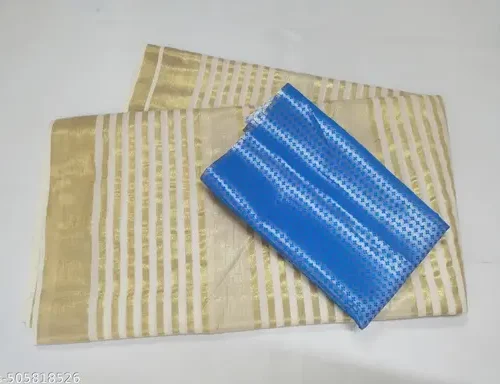 golden tissue lines pattu pavadai 3 m / embosed design top material 1.5 m