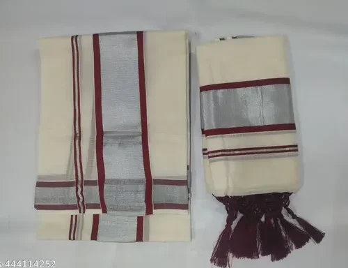 2x3 silver DSB set mundu 2m - 2.80 m with kunjam