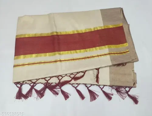 5 " golden with colour tissue saree 6.25 m with kunjam