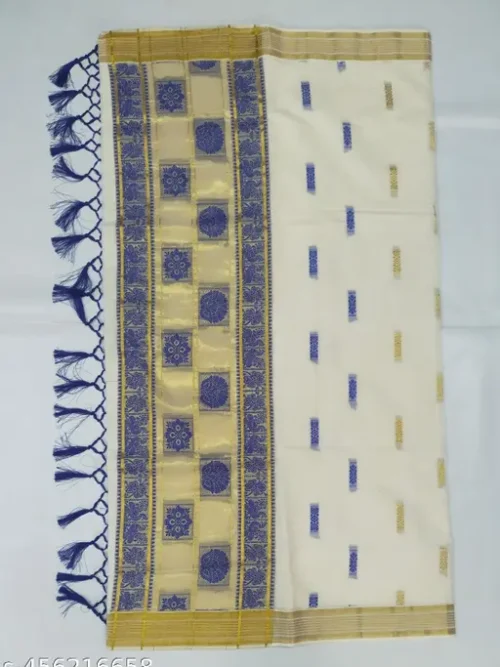 12  jackard flower design butta saree 6.25 m with kunjam